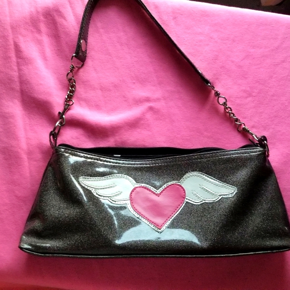 Final PRICE DROP Lux De Ville small grey glitter purse